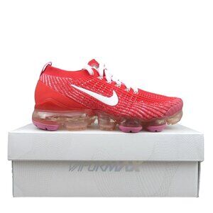 Nike Air Vapormax Flyknit 3 Track Red White Pink Women's Size 7 Shoes NEW